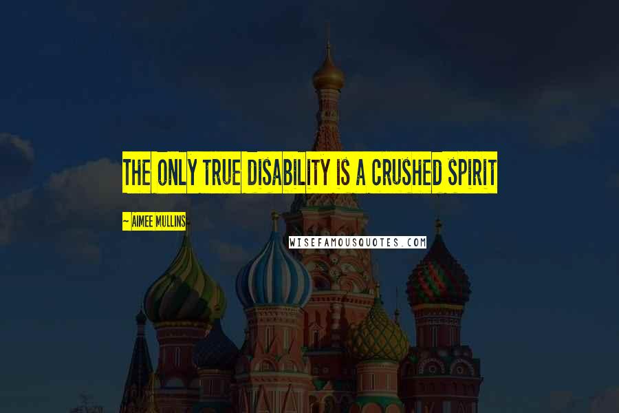 Aimee Mullins Quotes: The only true disability is a crushed spirit