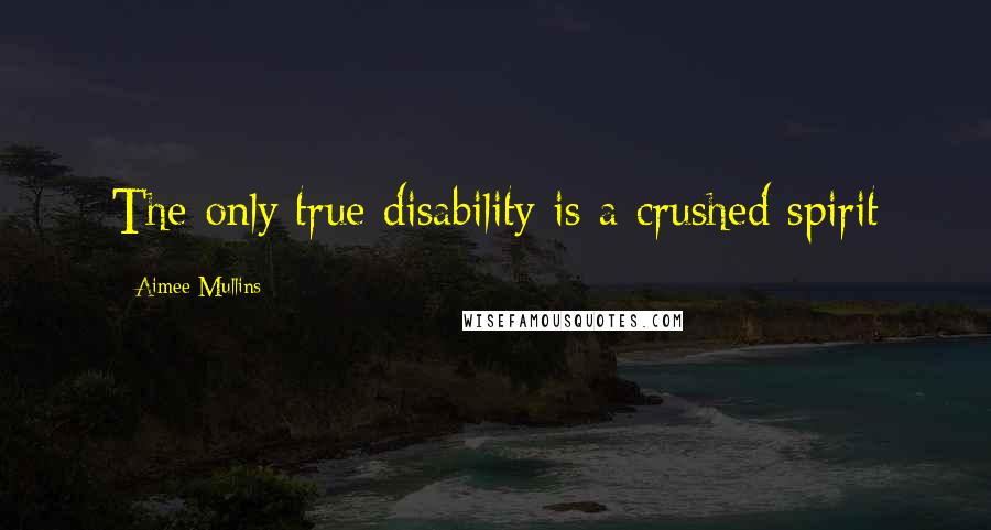 Aimee Mullins Quotes: The only true disability is a crushed spirit