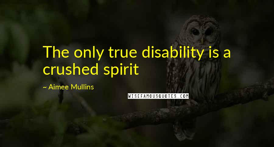 Aimee Mullins Quotes: The only true disability is a crushed spirit