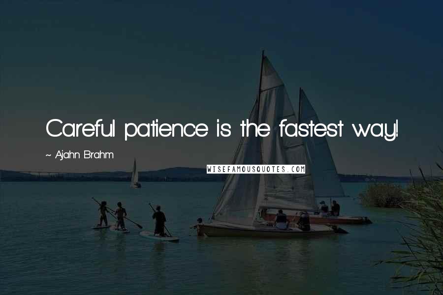 Ajahn Brahm Quotes: Careful patience is the fastest way!