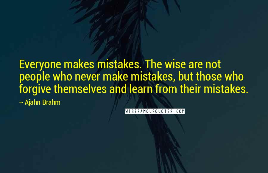 Ajahn Brahm Quotes: Everyone makes mistakes. The wise are not people who never make mistakes, but those who forgive themselves and learn from their mistakes.