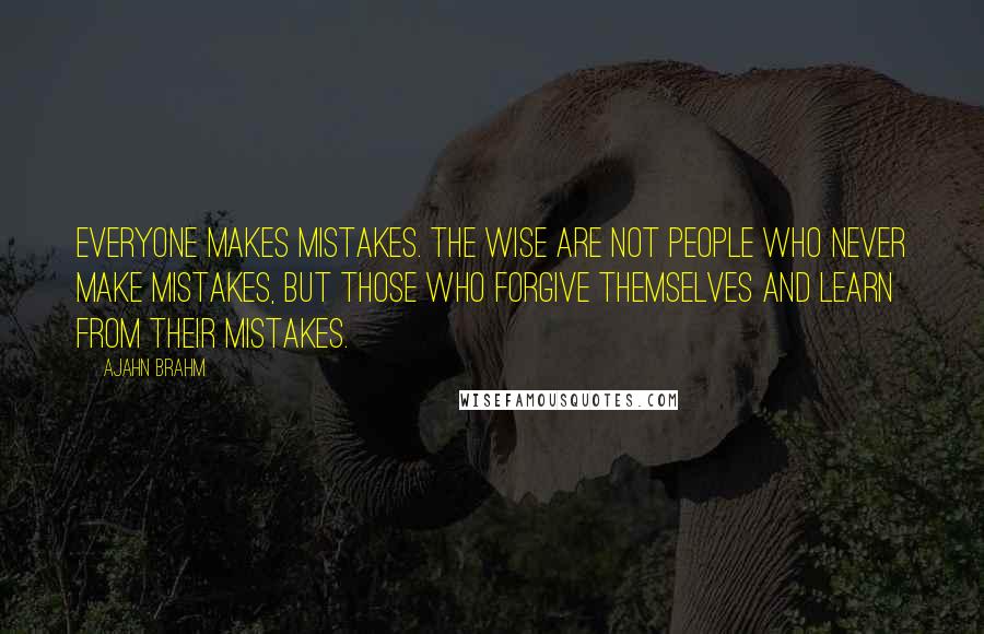 Ajahn Brahm Quotes: Everyone makes mistakes. The wise are not people who never make mistakes, but those who forgive themselves and learn from their mistakes.