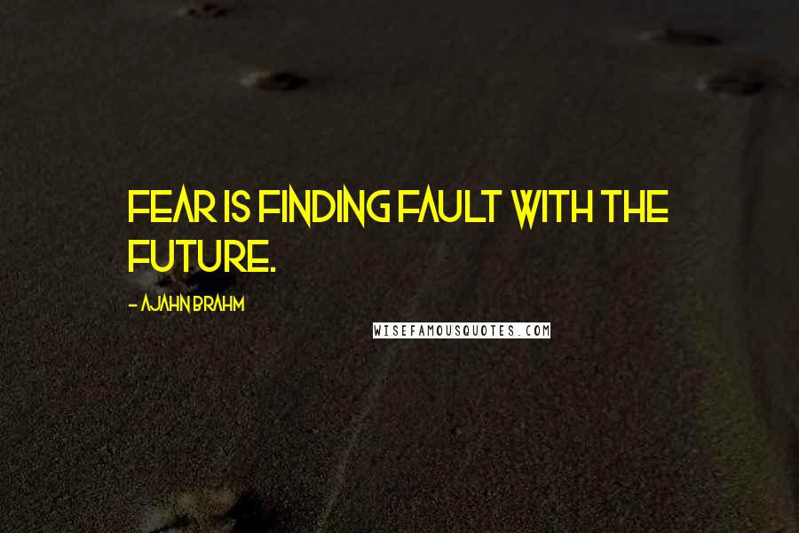 Ajahn Brahm Quotes: Fear is finding fault with the future.