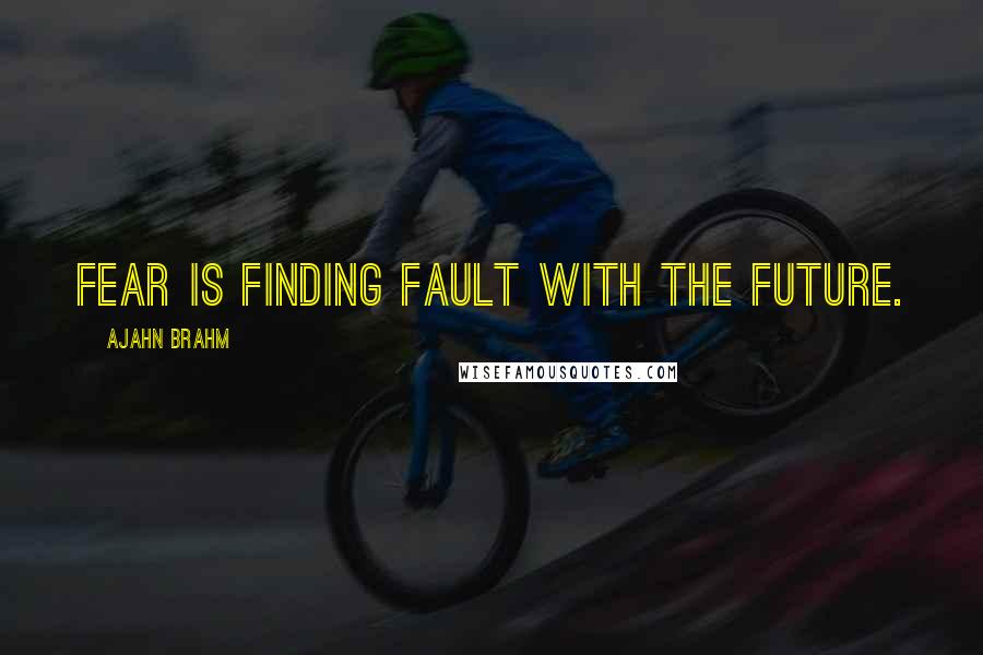 Ajahn Brahm Quotes: Fear is finding fault with the future.