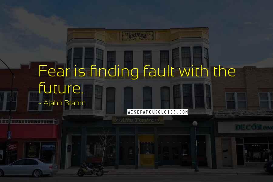 Ajahn Brahm Quotes: Fear is finding fault with the future.