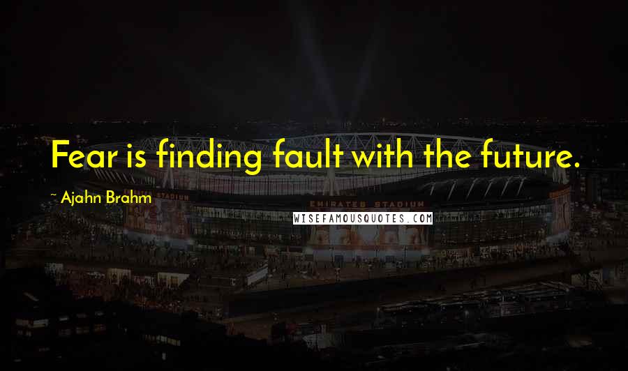 Ajahn Brahm Quotes: Fear is finding fault with the future.