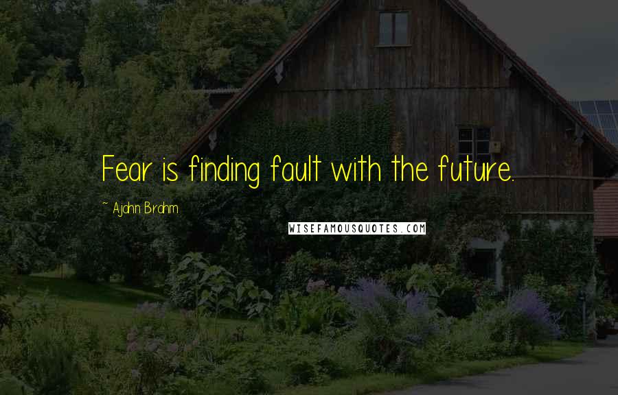 Ajahn Brahm Quotes: Fear is finding fault with the future.