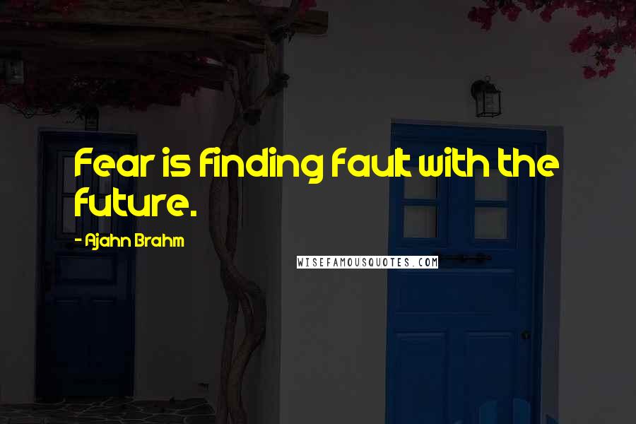 Ajahn Brahm Quotes: Fear is finding fault with the future.