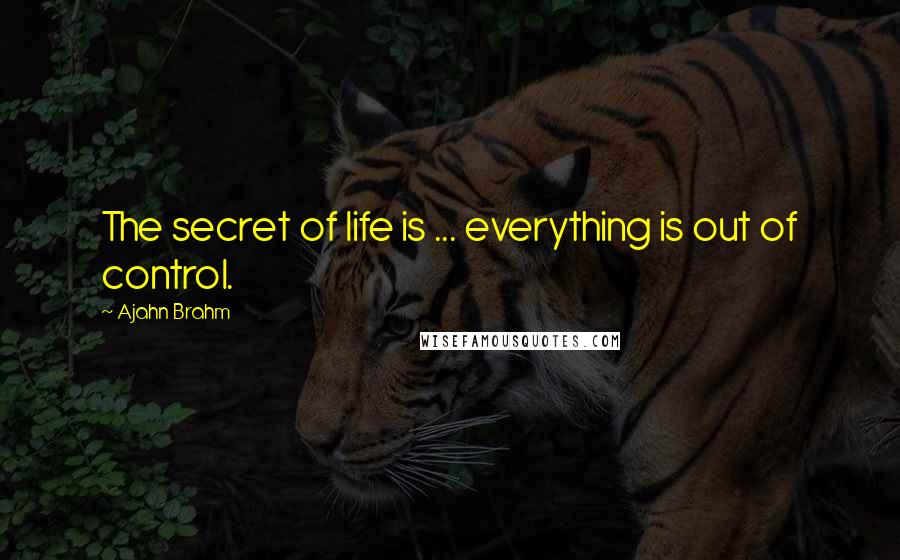 Ajahn Brahm Quotes: The secret of life is ... everything is out of control.