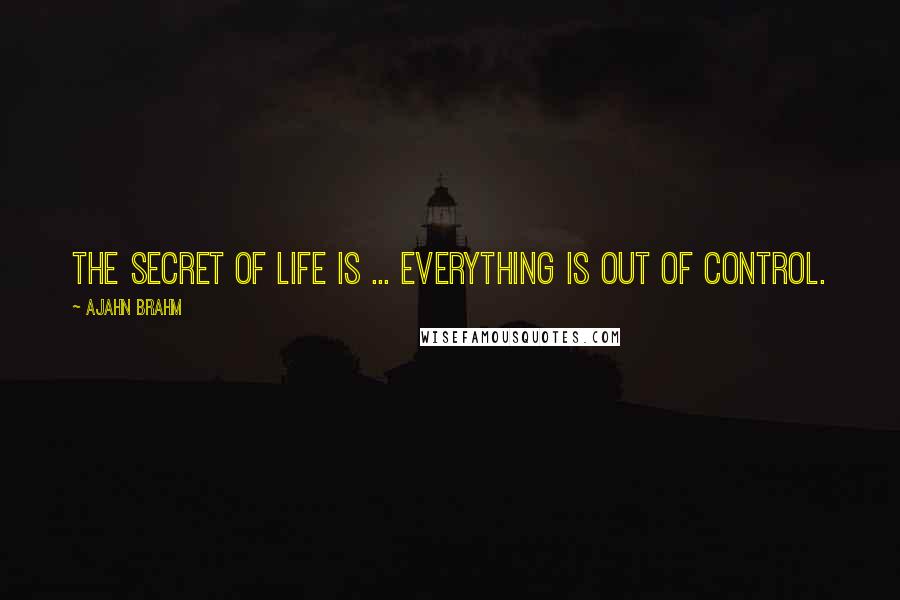 Ajahn Brahm Quotes: The secret of life is ... everything is out of control.