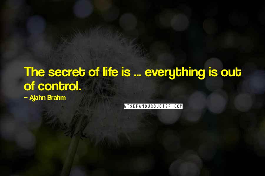 Ajahn Brahm Quotes: The secret of life is ... everything is out of control.