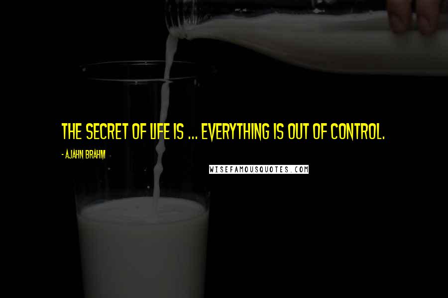 Ajahn Brahm Quotes: The secret of life is ... everything is out of control.