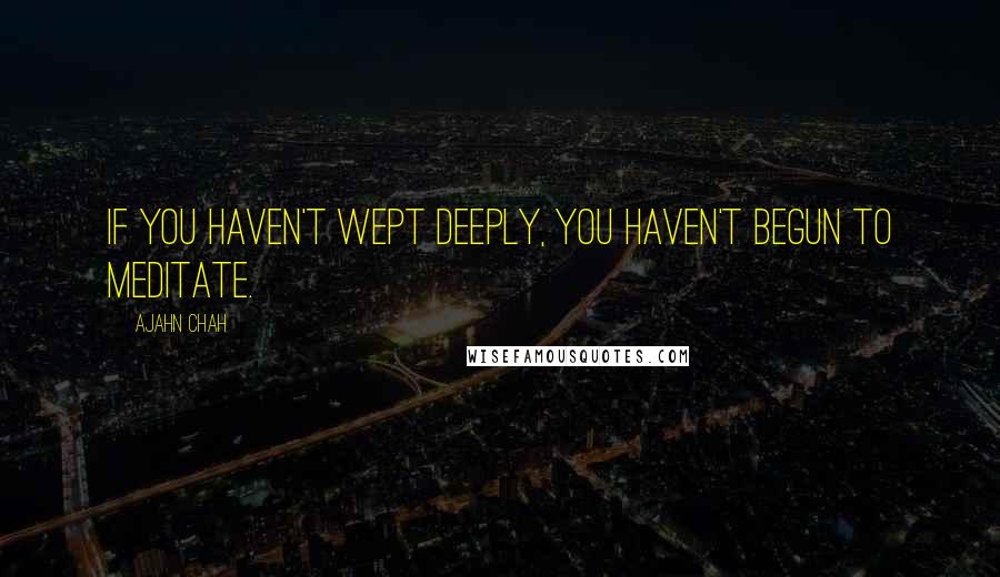 Ajahn Chah Quotes: If you haven't wept deeply, you haven't begun to meditate.