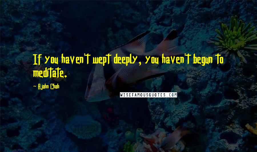 Ajahn Chah Quotes: If you haven't wept deeply, you haven't begun to meditate.