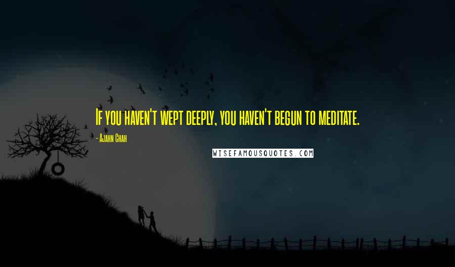Ajahn Chah Quotes: If you haven't wept deeply, you haven't begun to meditate.