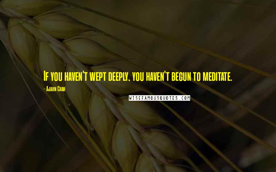 Ajahn Chah Quotes: If you haven't wept deeply, you haven't begun to meditate.