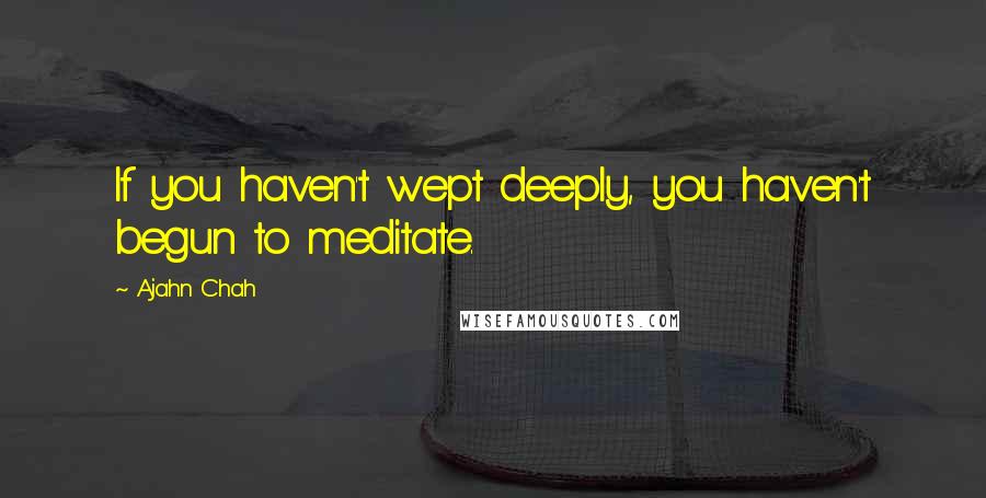 Ajahn Chah Quotes: If you haven't wept deeply, you haven't begun to meditate.