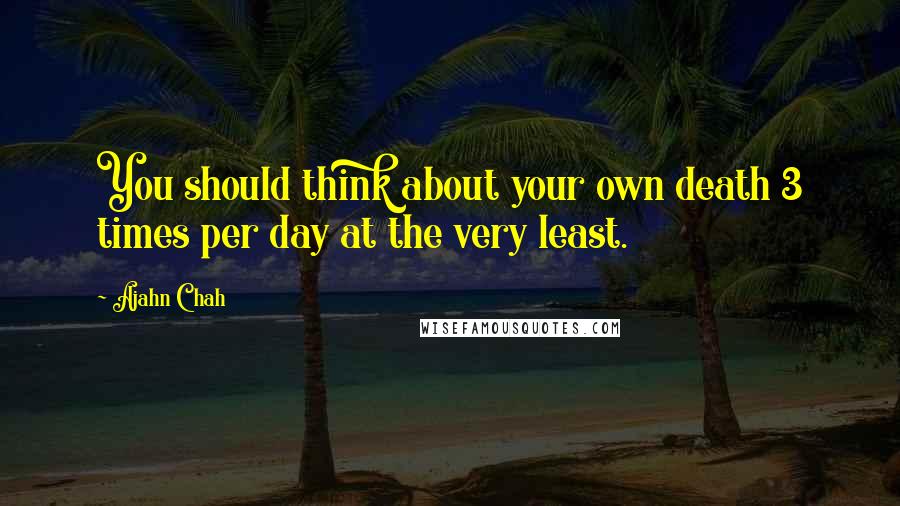 Ajahn Chah Quotes: You should think about your own death 3 times per day at the very least.