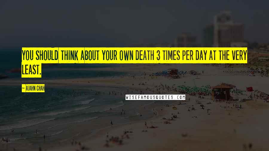 Ajahn Chah Quotes: You should think about your own death 3 times per day at the very least.