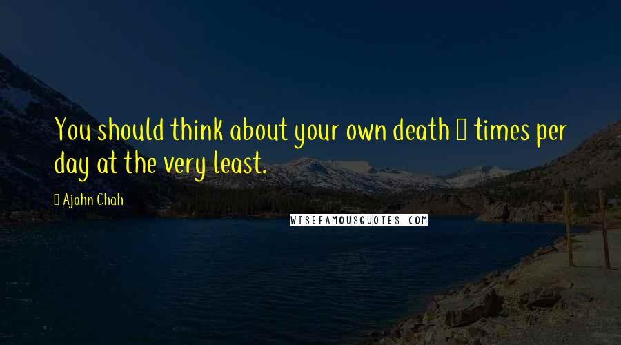 Ajahn Chah Quotes: You should think about your own death 3 times per day at the very least.