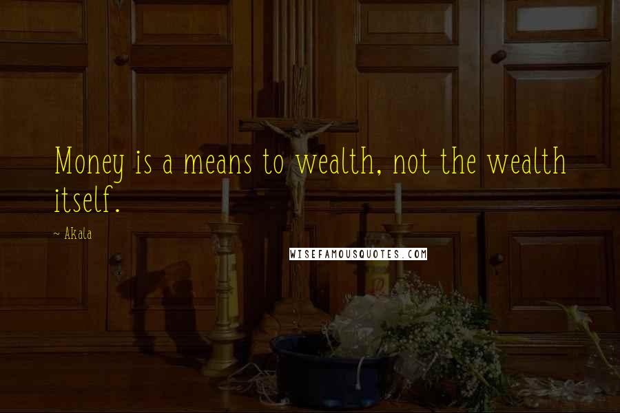 Akala Quotes: Money is a means to wealth, not the wealth itself.