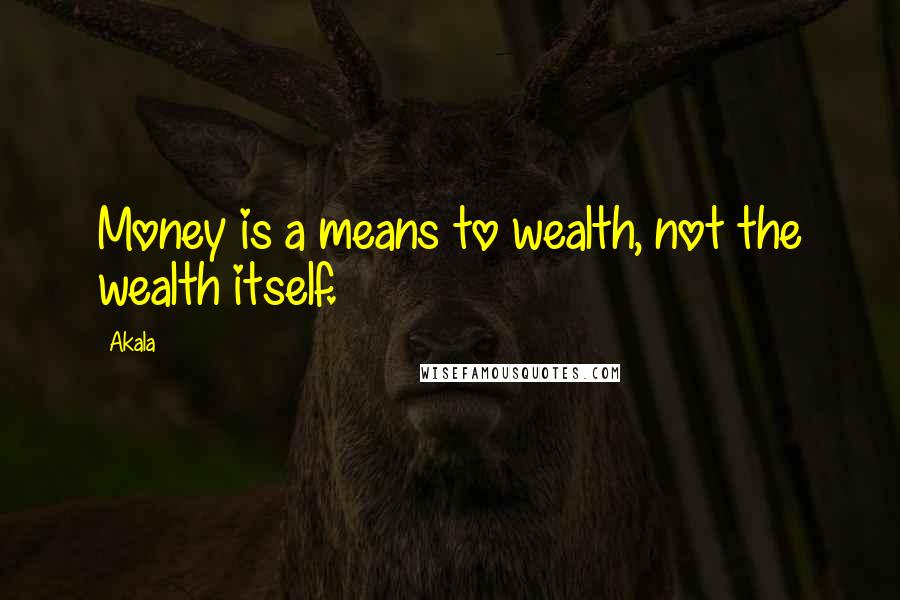 Akala Quotes: Money is a means to wealth, not the wealth itself.