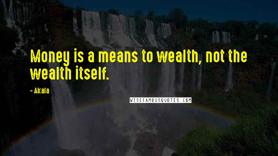 Akala Quotes: Money is a means to wealth, not the wealth itself.