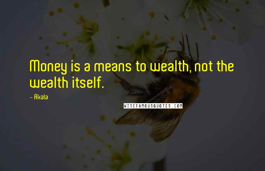 Akala Quotes: Money is a means to wealth, not the wealth itself.