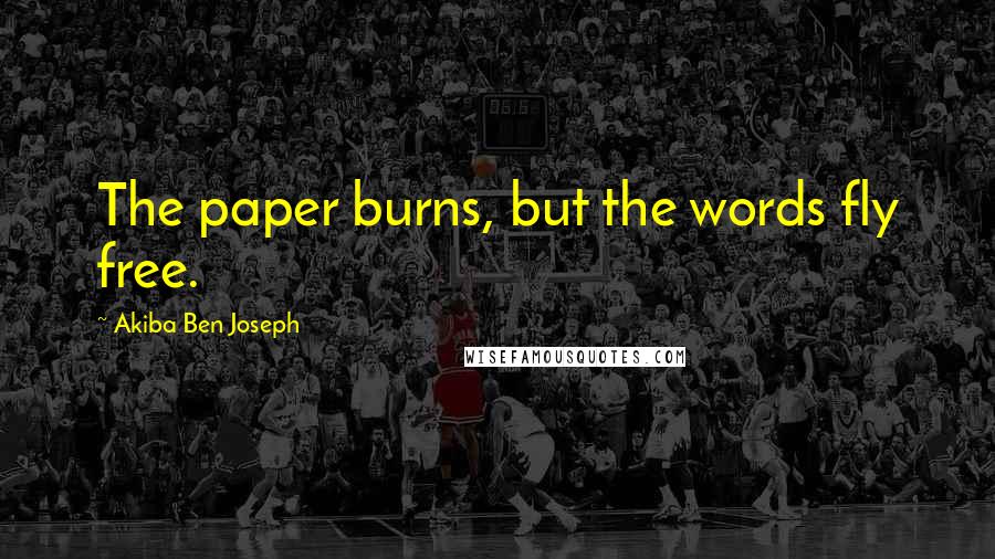 Akiba Ben Joseph Quotes: The paper burns, but the words fly free.