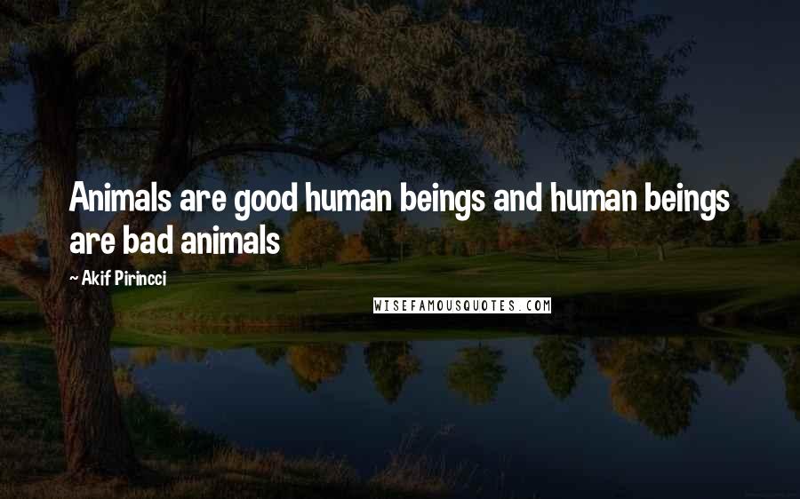 Akif Pirincci Quotes: Animals are good human beings and human beings are bad animals