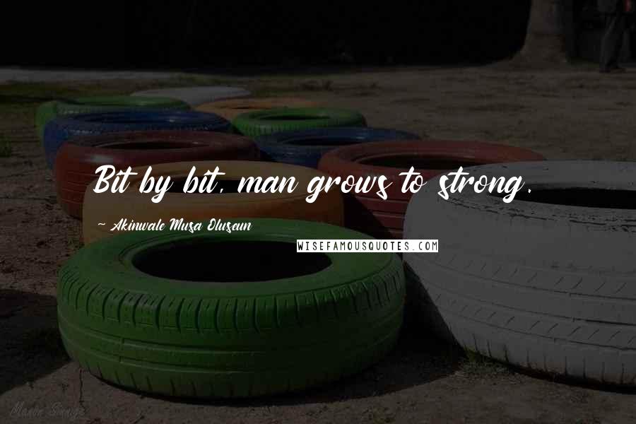 Akinwale Musa Oluseun Quotes: Bit by bit, man grows to strong.