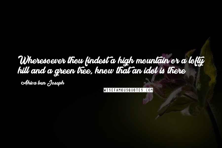 Akiva Ben Joseph Quotes: Wheresoever thou findest a high mountain or a lofty hill and a green tree, know that an idol is there!