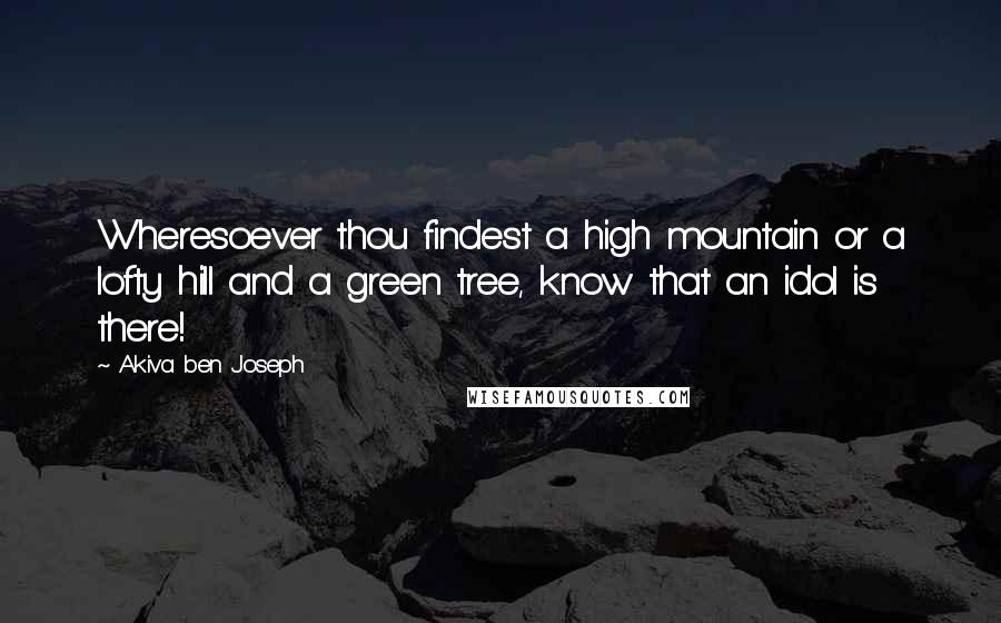 Akiva Ben Joseph Quotes: Wheresoever thou findest a high mountain or a lofty hill and a green tree, know that an idol is there!