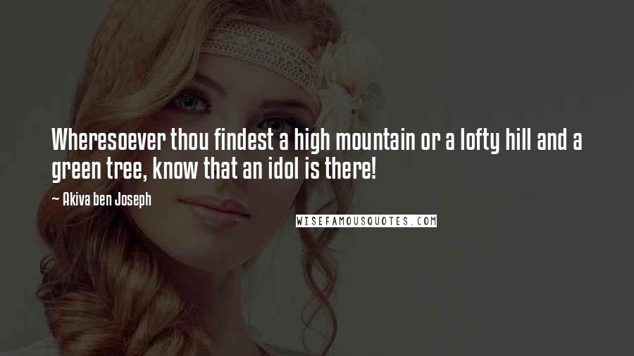 Akiva Ben Joseph Quotes: Wheresoever thou findest a high mountain or a lofty hill and a green tree, know that an idol is there!