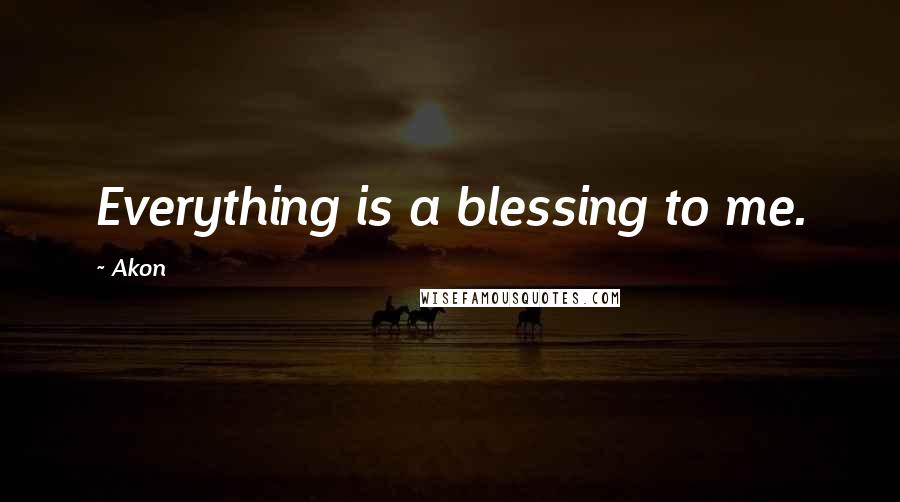 Akon Quotes: Everything is a blessing to me.