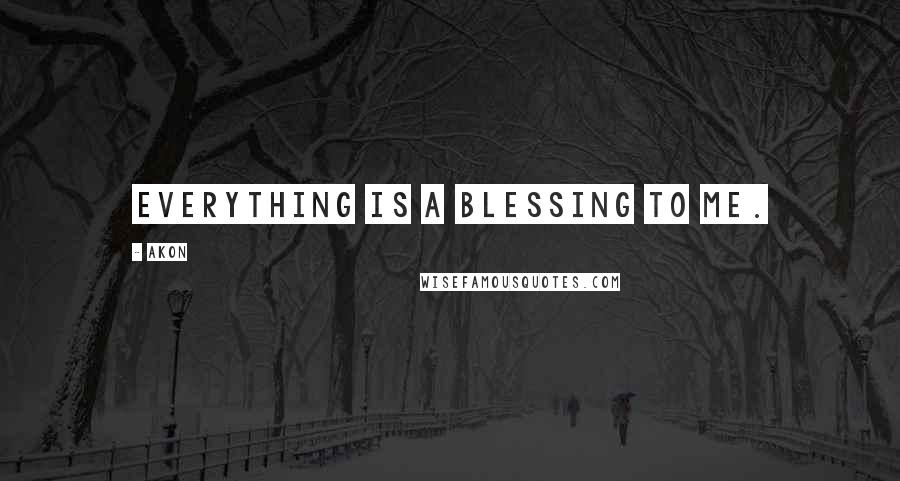 Akon Quotes: Everything is a blessing to me.