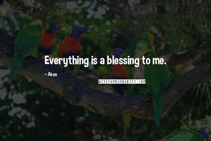 Akon Quotes: Everything is a blessing to me.