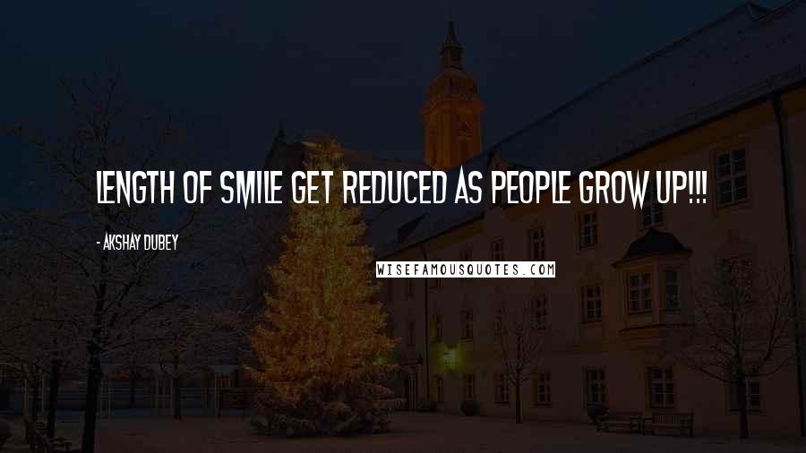 Akshay Dubey Quotes: Length of smile get reduced as people grow up!!!