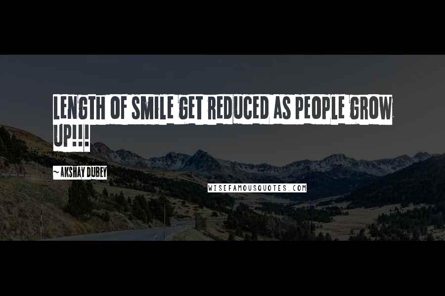 Akshay Dubey Quotes: Length of smile get reduced as people grow up!!!