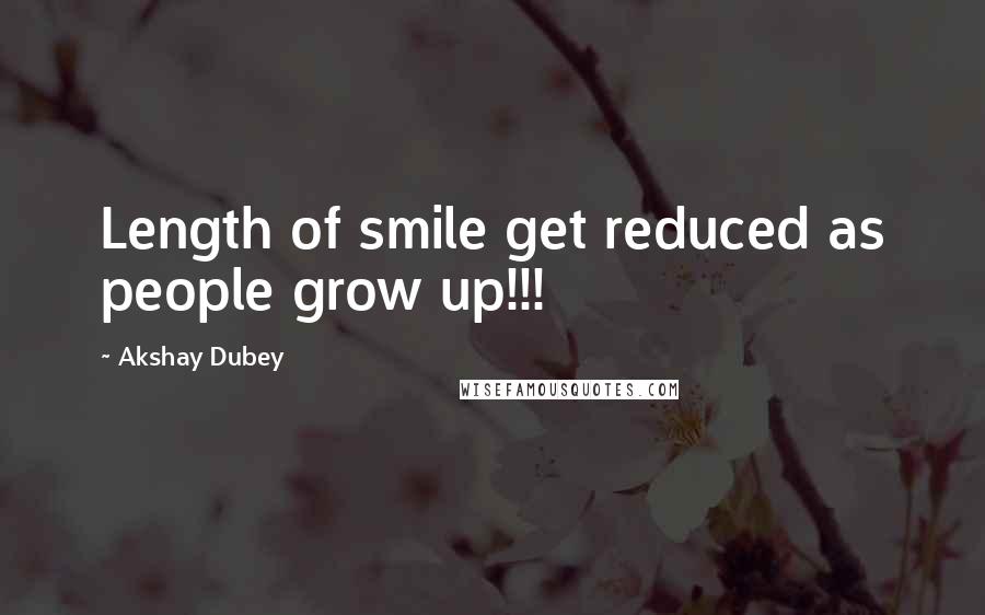 Akshay Dubey Quotes: Length of smile get reduced as people grow up!!!