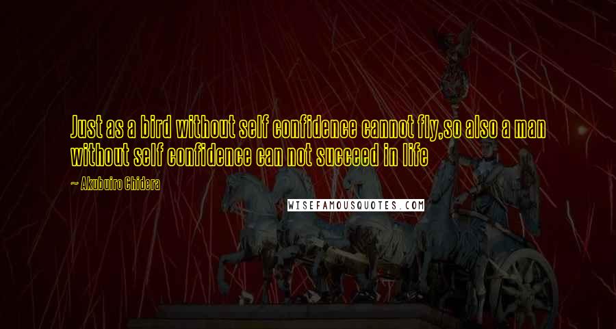 Akubuiro Chidera Quotes: Just as a bird without self confidence cannot fly,so also a man without self confidence can not succeed in life