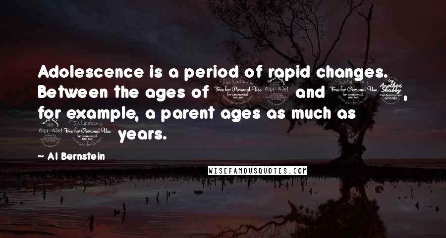 Al Bernstein Quotes: Adolescence is a period of rapid changes. Between the ages of 12 and 17, for example, a parent ages as much as 20 years.