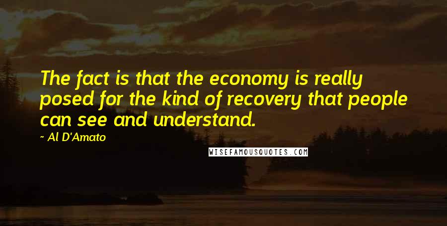 Al D'Amato Quotes: The fact is that the economy is really posed for the kind of recovery that people can see and understand.