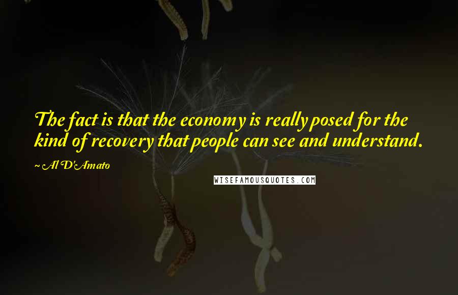 Al D'Amato Quotes: The fact is that the economy is really posed for the kind of recovery that people can see and understand.