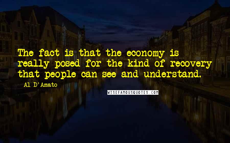 Al D'Amato Quotes: The fact is that the economy is really posed for the kind of recovery that people can see and understand.