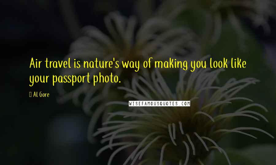 Al Gore Quotes: Air travel is nature's way of making you look like your passport photo.