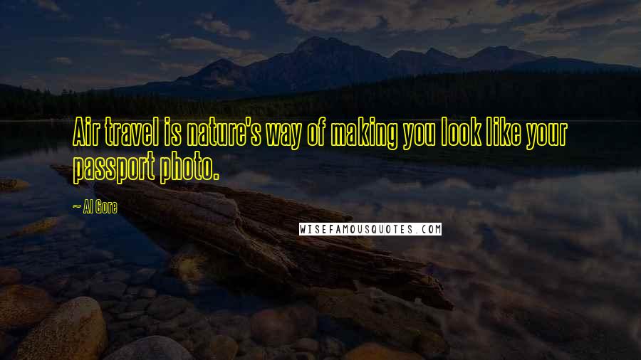 Al Gore Quotes: Air travel is nature's way of making you look like your passport photo.
