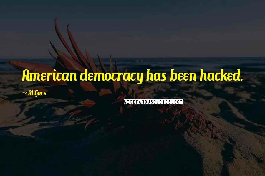 Al Gore Quotes: American democracy has been hacked.