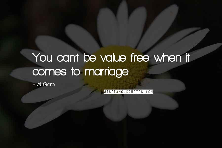 Al Gore Quotes: You can't be value free when it comes to marriage