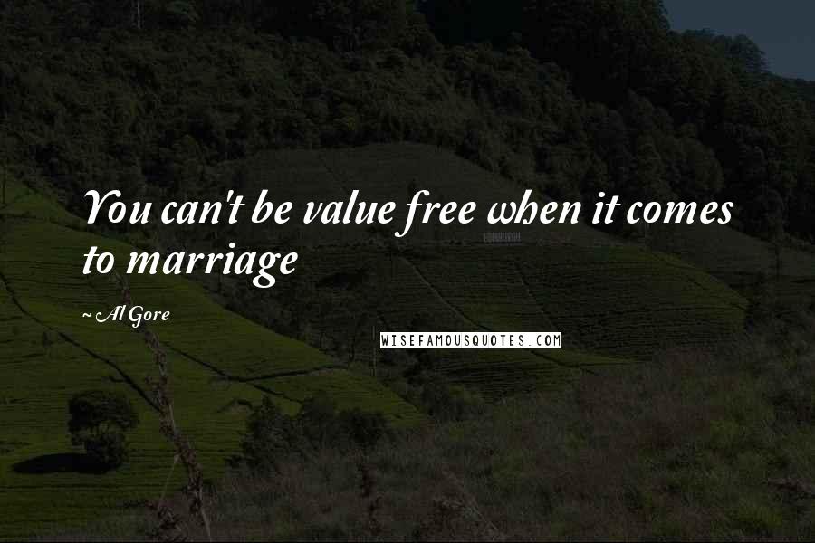 Al Gore Quotes: You can't be value free when it comes to marriage